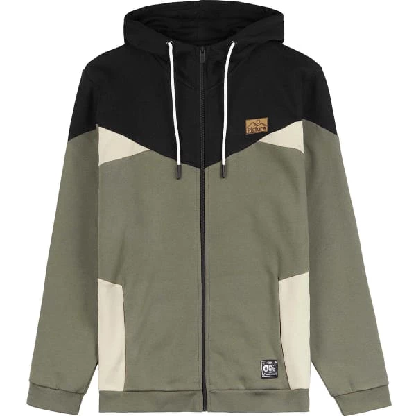 Sweatshirts PICTURE FRANKY ZIP HOODIE DUSTY OLIVE 22 Vert / Noir 3 Sweatshirts PICTURE FRANKY ZIP HOODIE DUSTY OLIVE 22 Vert / Noir