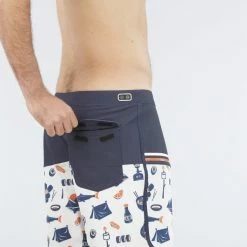 PICTURE ANDY 17 BOARDSHORTS FOODING 21 Bleu / Blanc -Vêtements casual Homme Soldes Boutique 9 91967 mbs043 a 04