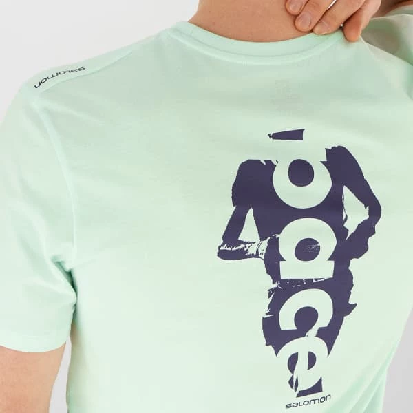 T-shirts SALOMON T SHIRT OUTLIFE GRAPHIC PACE SS T OPAL 21 Vert 4 T-shirts SALOMON T SHIRT OUTLIFE GRAPHIC PACE SS T OPAL 21 Vert – Image 2