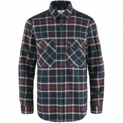 FJALLRAVEN Chemises FJÄLLRÄVEN ÖVIK TWILL SHIRT M DARK NAVY-DARK GARNET 23 Rouge / Bleu