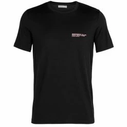 T-shirts ICEBREAKER M TECH LITE SS CREWE GROWERS CLUB BLACK 21 Noir
