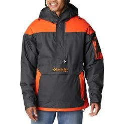 Vestes COLUMBIA CHALLENGER PULLOVER SHARK, RED QUARTZ 22 Gris / Orange