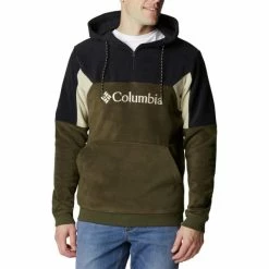 Sweatshirts COLUMBIA LODGE II FLEECE HOODIE OLIVE GREEN BLACK ANCIENT FOSSIL 22 Vert / Noir