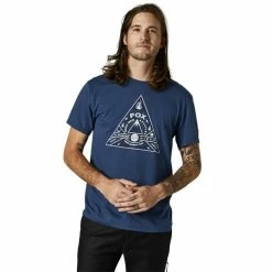 T-shirts FOX SINGLE TRACK SS TEE DARK INDIGO 21 Bleu -Vêtements casual Homme Soldes Boutique 9 96730 28322 203 03