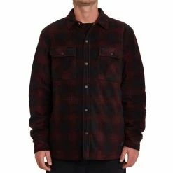Vestes VOLCOM BOWERED FLEECE LS M PORT 22 Rouge / Noir