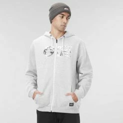 Sweatshirts PICTURE BASEMENT ZIP HOODIE GREY MELANGE 22 Gris -Vêtements casual Homme Soldes Boutique 9 98667 msw333 e 03