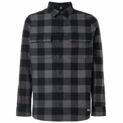 Chemises OAKLEY BEAR COZY FLANNEL BLACK/GREY CHECK 22 Gris / Noir